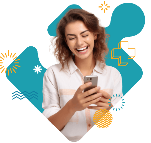 A woman looking at her phone